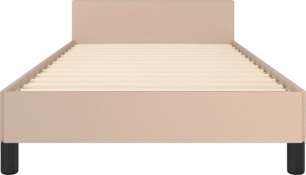 vidaXL Κρεβατοκάμαρα με κεφαλάρι, cappuccino, 80 x 200 εκ., συνθετικό δέρμα