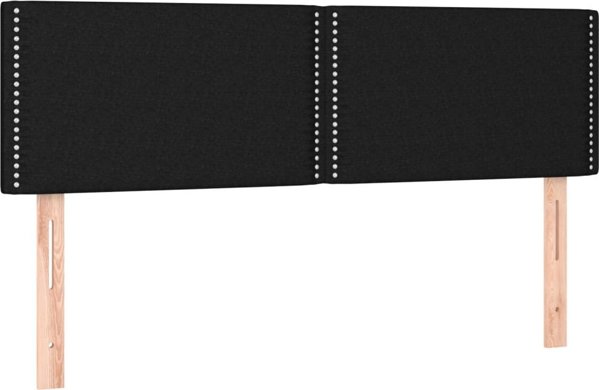 vidaXL Lotzo kontynentalne z materacem, czarne, tkanina 140x200 cm