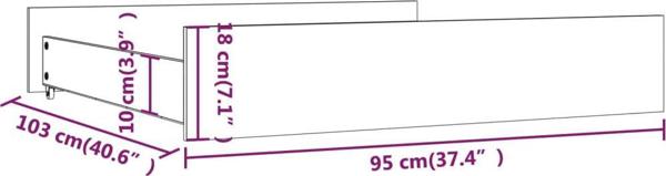 vidaXL Συρτάρια κάτω από το κρεβάτι, σετ 2 τεμαχίων, μαύρα, από μασίφ πεύκο