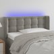 vidaXL Zaglowek do lozkou me LED, ashnogri, 83x16x78/88 cm, aksamit