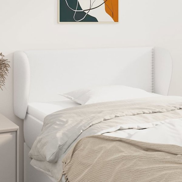 vidaXL Κεφαλάρι uszak σε λευκό, 103x23x78/88 εκ., τεχνητό δέρμα