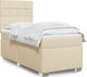 vidaXL Κρεβάτι continental με στρώμα, κρεμ, ύφασμα, 90x190 εκ