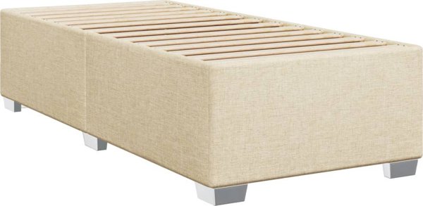 vidaXL Κρεβάτι continental με στρώμα, κρεμ, ύφασμα, 90x190 εκ