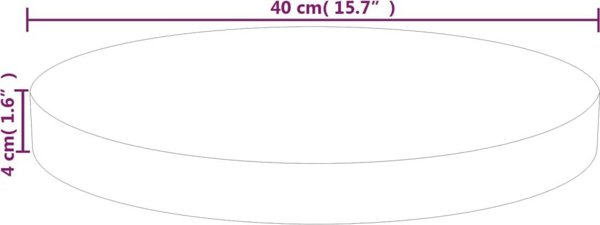 vidaXL Στρογγυλό τραπέζι για τραπεζάκι, 40x4 εκ, ακατέργαστο δρυς ξύλο