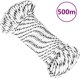 vidaXL Πλεγμένη ναυτική γραμμή, λευκή, 4 mm x 500 m, πολυεστέρας