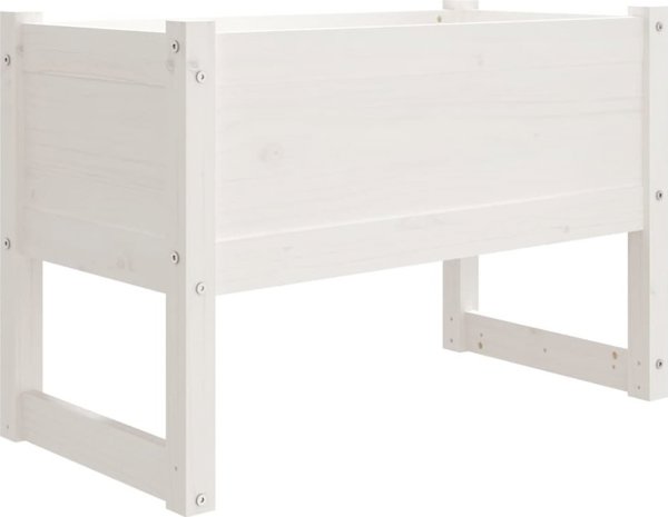 vidaXL Γλάστρα, Άσπρη, 78x40x52 εκ., από Στερεό Ανοιχτόπευκο Ξύλο