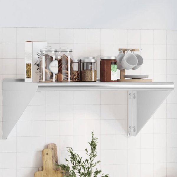 vidaXL Ράφι τοιχοποιίας, 75x45x31 εκ., ασημί ανοξείδωτο ατσάλι