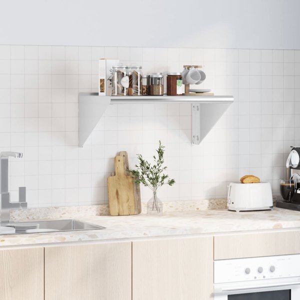 vidaXL Ράφι τοιχοποιίας, 75x45x31 εκ., ασημί ανοξείδωτο ατσάλι