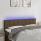 vidaXL Προσκέφαλος κρεβατιού με LED, σκούρο καφέ, 144x5x78/88 cm, ύφασμα