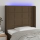 vidaXL Zaglowek do lozka z LED ciemnobrazowy, 93x16x118/128 cm tkanina