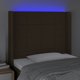 vidaXL Zaglowek do lozka z LED ciemnobrazowy, 93x16x118/128 cm tkanina