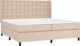 vidaXL Lozko kontynentalne z materacem i oswietleniem LED cappuccino 200x200 cm
