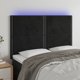 vidaXL κεφαλάρι για κρεβάτι με LED, μαύρο, 144x5x118/128 εκ., βελούδο