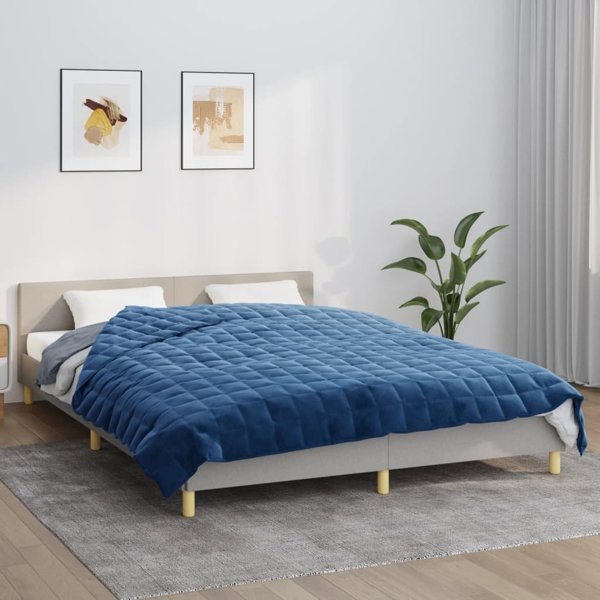 vidaXL Κουβέρτα βάρους, μπλε, 220x240 εκ, 11 κιλά, ύφασμα