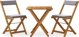 vidaXL Σετ 3 τεμαχίων πτυσσόμενο bistro με μαξιλάρια, μασίφ ξύλο αγακίας