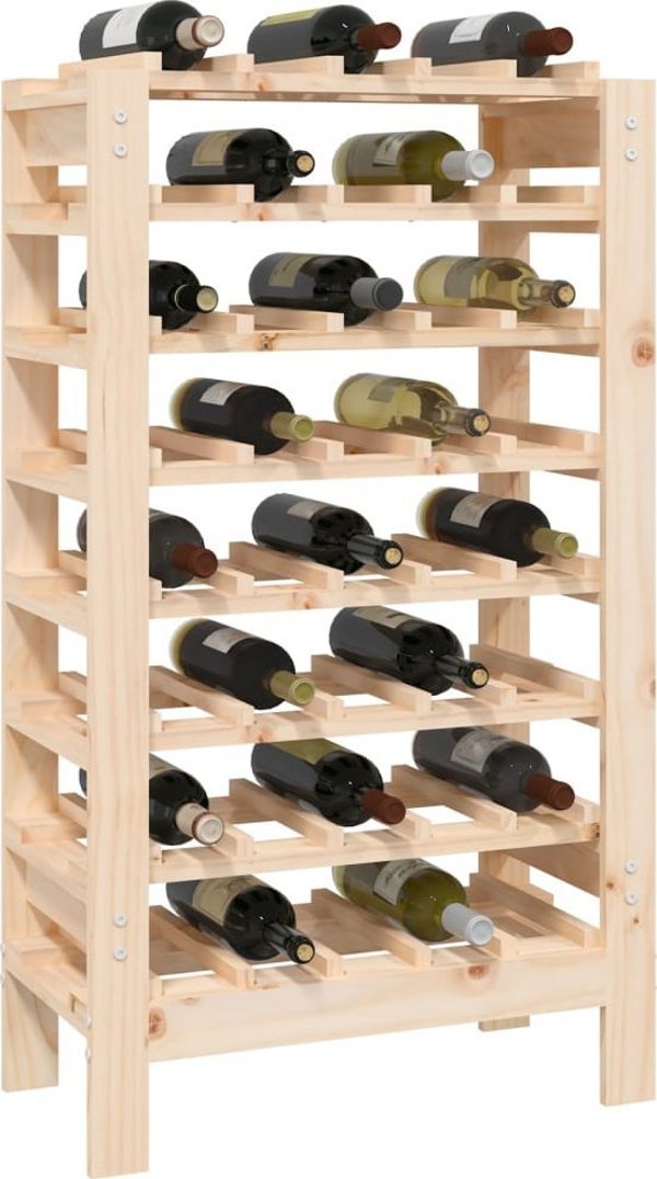 vidaXL vidaXL Stojak na wino, 61,5x30x107,5 cm, lite drewno sosnowe