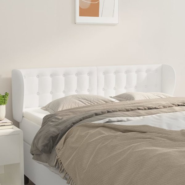 vidaXL Ζαγλόουεκ uszak, λευκό, 147x23x78/88 εκ, συνθετικό δέρμα