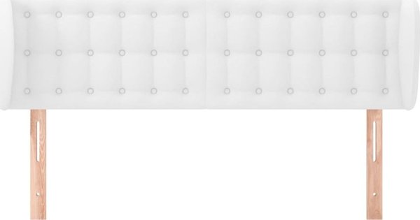 vidaXL Ζαγλόουεκ uszak, λευκό, 147x23x78/88 εκ, συνθετικό δέρμα