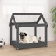 vidaXL vidaXL Legowisko dla psa, szare, 71x55x70 cm, lite drewno sosnowe