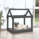 vidaXL vidaXL Legowisko dla psa, szare, 71x55x70 cm, lite drewno sosnowe