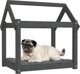 vidaXL vidaXL Legowisko dla psa, szare, 71x55x70 cm, lite drewno sosnowe