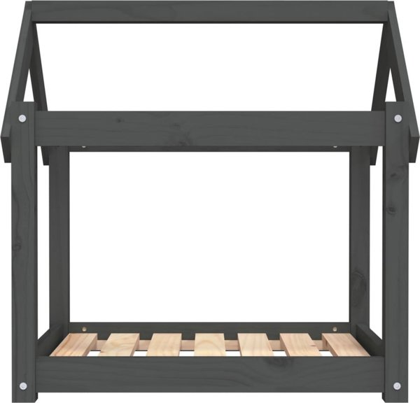 vidaXL vidaXL Legowisko dla psa, szare, 71x55x70 cm, lite drewno sosnowe