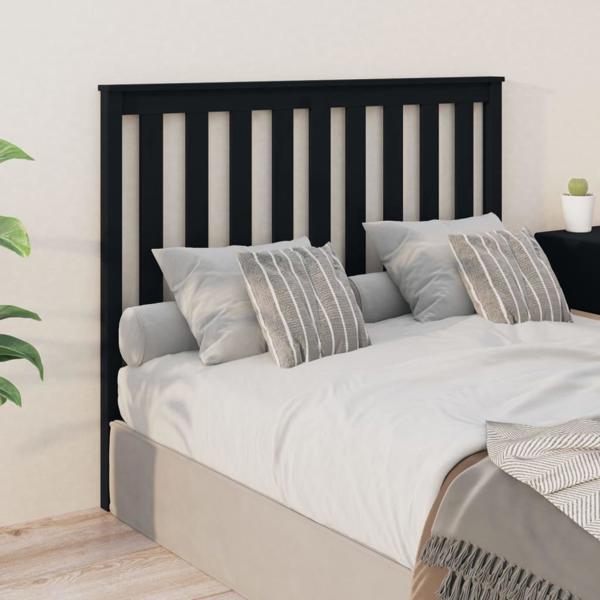 vidaXL Wezglowie lozka, μαύρο, 146x6x101 εκ, μασίφ πεύκο