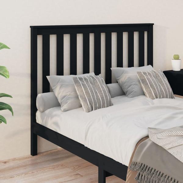vidaXL Wezglowie lozka, μαύρο, 146x6x101 εκ, μασίφ πεύκο