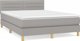vidaXL Κρεβάτι continental με στρώμα, ανοιχτό γκρι ύφασμα 140x200 cm