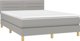 vidaXL Κρεβάτι continental με στρώμα, ανοιχτό γκρι ύφασμα 140x200 cm