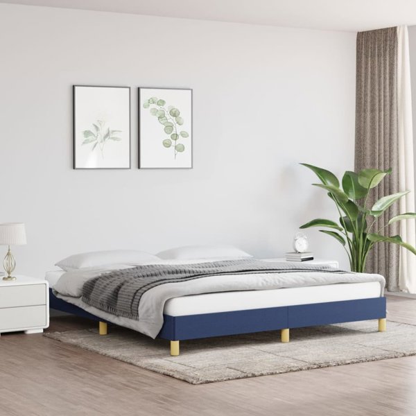 vidaXL Κρεβατοκάμαρα Σκελετός, Μπλε, 180x200 εκ., Υφασμάτινος