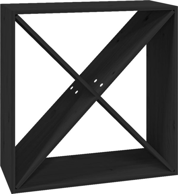 vidaXL vidaXL Szafka na wino, czarny, 62x25x62 cm, lite drewno sosnowe