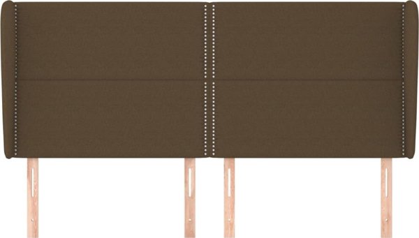 vidaXL Zaglowek κεφαλάρι uszak, σκούρο καφέ, 203x23x118/128 cm, ύφασμα