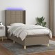 vidaXL Κρεβάτι κοντινένταλ με στρώμα, taupe, 90x190 εκ, ύφασμα