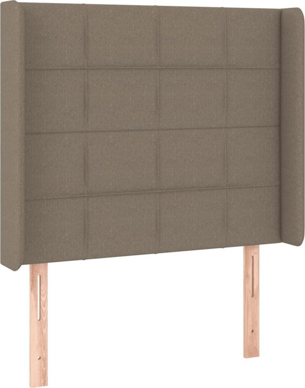 vidaXL Κρεβάτι κοντινένταλ με στρώμα, taupe, 90x190 εκ, ύφασμα