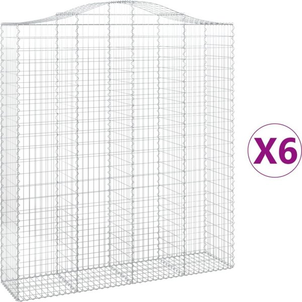 vidaXL Καλάθια γκαμπιόν, σετ 6 τεμαχίων, 200x50x220/240 εκ, γαλβανισμένο σίδερο