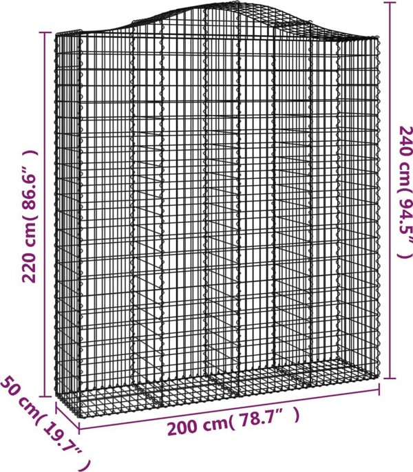 vidaXL Καλάθια γκαμπιόν, σετ 6 τεμαχίων, 200x50x220/240 εκ, γαλβανισμένο σίδερο