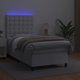 vidaXL Λευκό κρεβάτι κοντινεντάλ με στρώμα και LED, οικοδερμα 90x190εκ