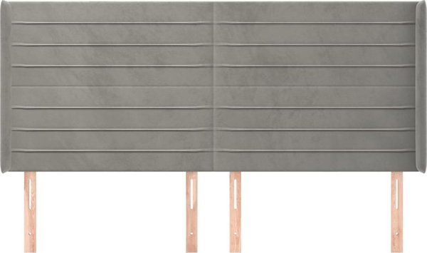 vidaXL Κεφαλάρι uszak, ανοιχτό γκρι, 203x16x118/128 cm, βελούδο