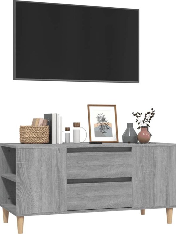 vidaXL Έπιπλο TV, γκρι δρυς σονόμα, 102x44,5x50 εκ.