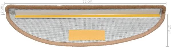 vidaXL Επιθέματα για σκάλες, 10 τεμ., 56x20 cm, μπεζ