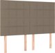 vidaXL Κρεβάτι κοντινεντάλ με στρώμα, taupe, 140x200 εκ, ύφασμα