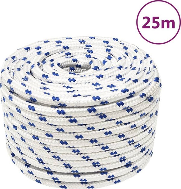 vidaXL Ναυτικό σχοινί, λευκό, 14 mm, 25 m, πολυπροπυλένιο