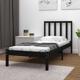 vidaXL Rama lozka z litego drewna sosnowego 75x190 cm czarna