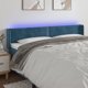 vidaXL Κεφαλάρι κρεβατιού με LED, σκούρο μπλε, 203x16x78/88 cm, βελούδο