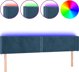 vidaXL Κεφαλάρι κρεβατιού με LED, σκούρο μπλε, 203x16x78/88 cm, βελούδο