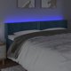 vidaXL Κεφαλάρι κρεβατιού με LED, σκούρο μπλε, 203x16x78/88 cm, βελούδο