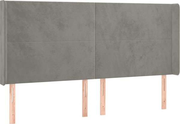 vidaXL Κεφαλάρι uszak ανοιχτό γκρι, 203x16x118/128 εκ., βελούδο