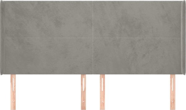 vidaXL Κεφαλάρι uszak ανοιχτό γκρι, 203x16x118/128 εκ., βελούδο
