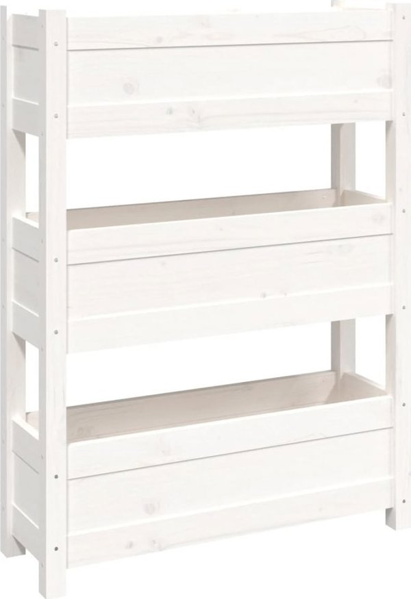 vidaXL Donica λευκή 77x25x104,5 cm από μασίφ πεύκο